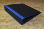 Preview: Wipe clean black folder with blue linen edges